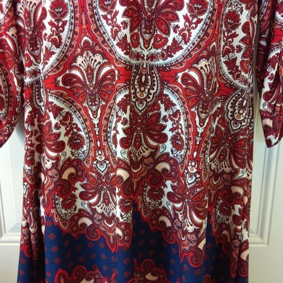 New Directions paisley print 3/4 sleeve dress - Picture 3 of 12